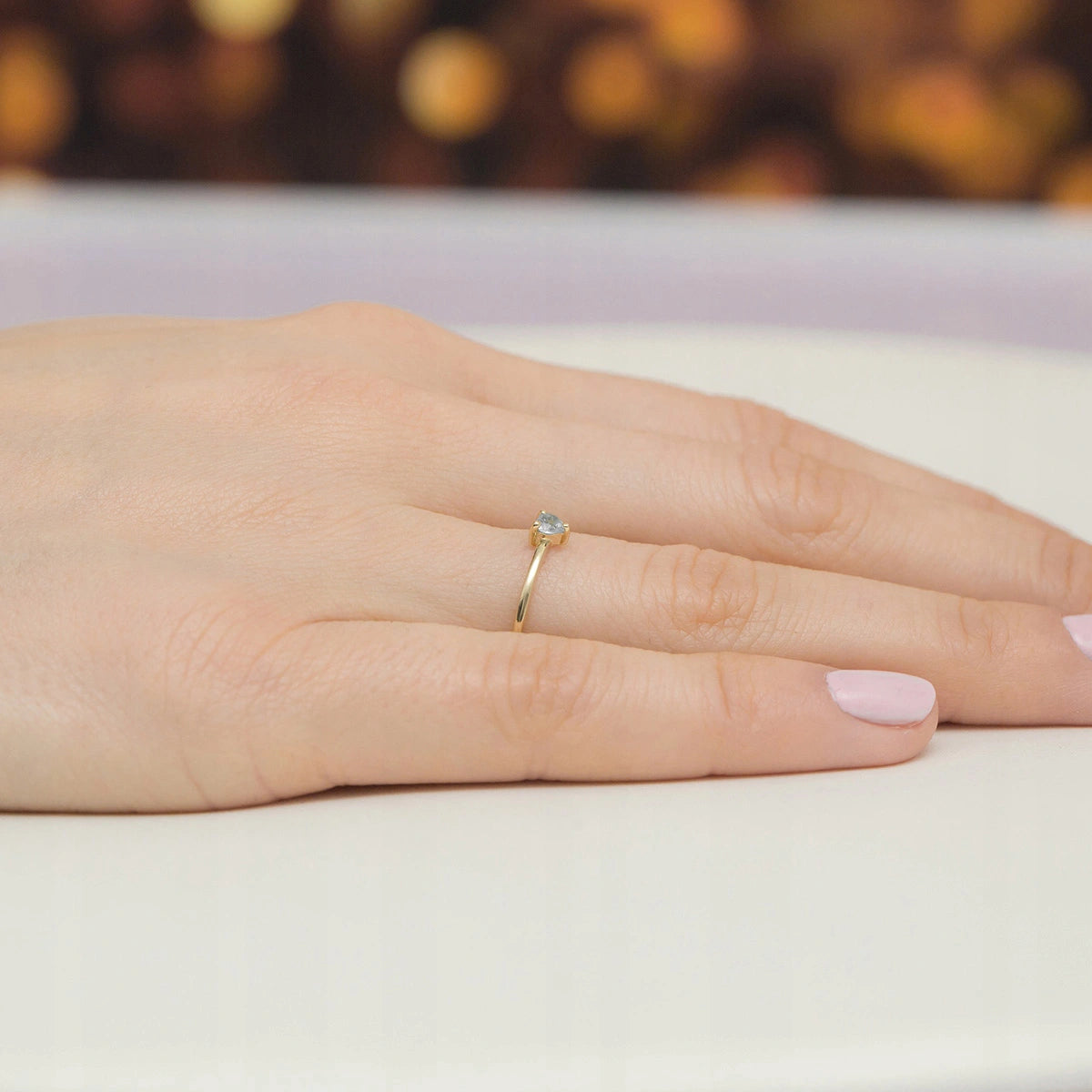 Bague Cuoricino en Or avec Zircone Lumineuse