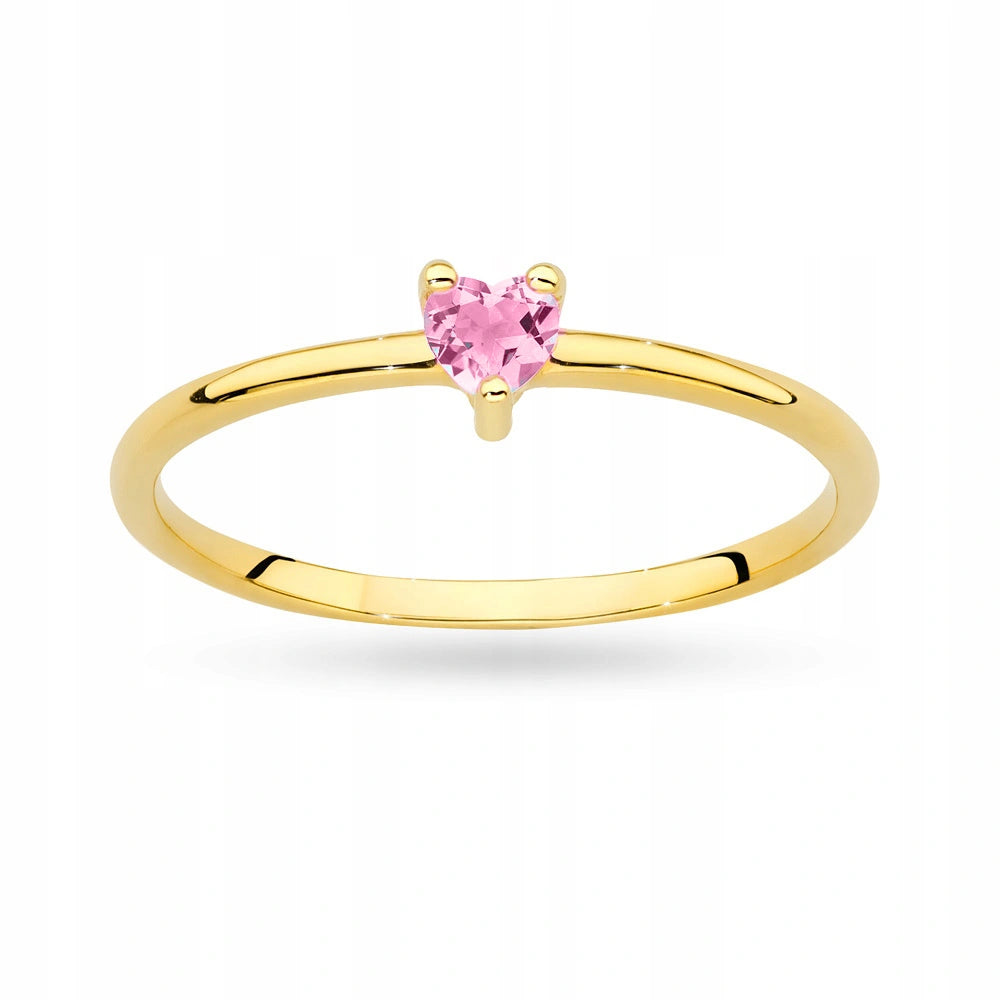 Anello Cuoricino in Oro con Zircone Luminoso