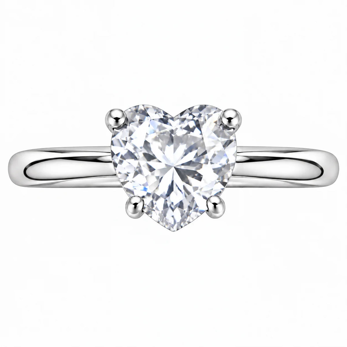 Anello Regolabile in Argento con Zircone a Cuore