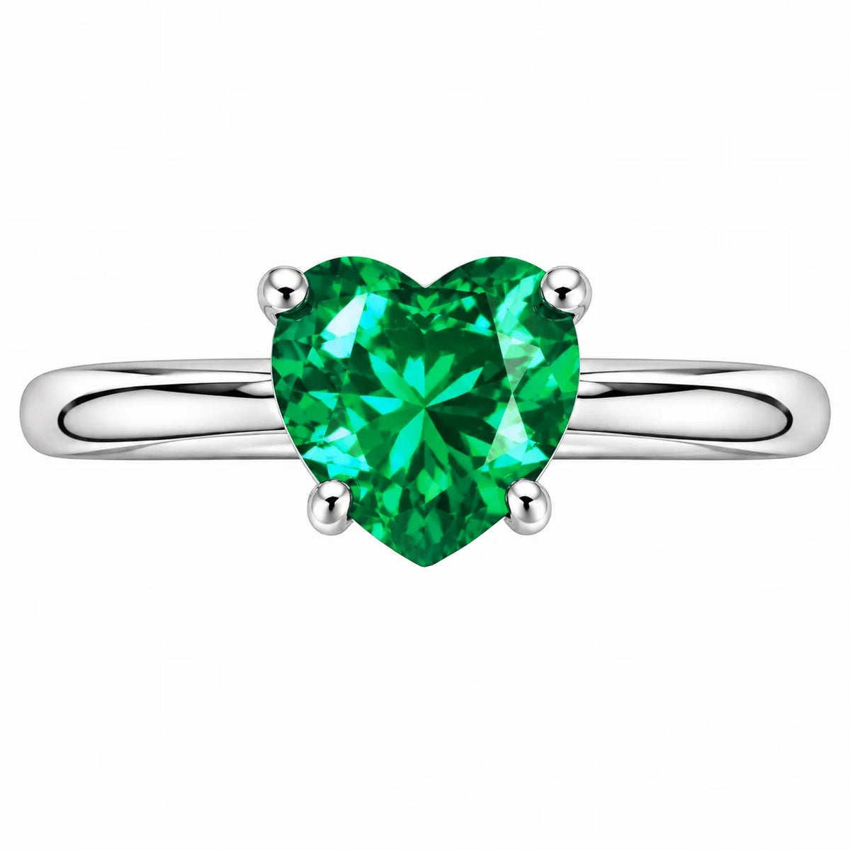 Anello Regolabile in Argento con Zircone a Cuore