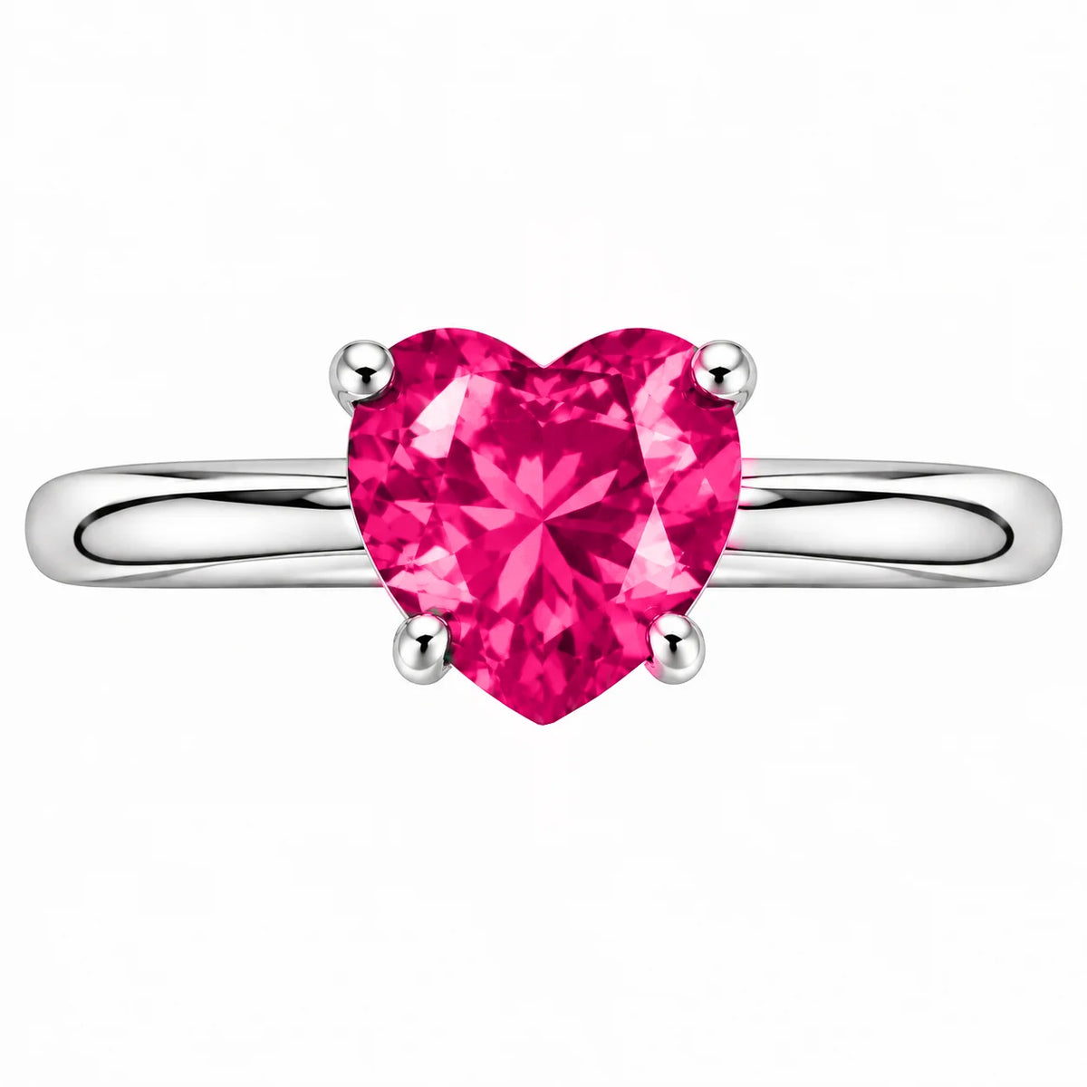 Anello Regolabile in Argento con Zircone a Cuore