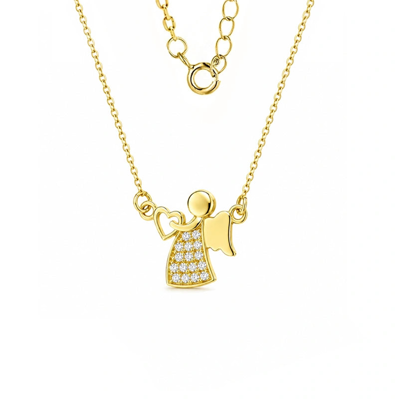 Collana in Oro 14kt con Angioletto e Zirconi
