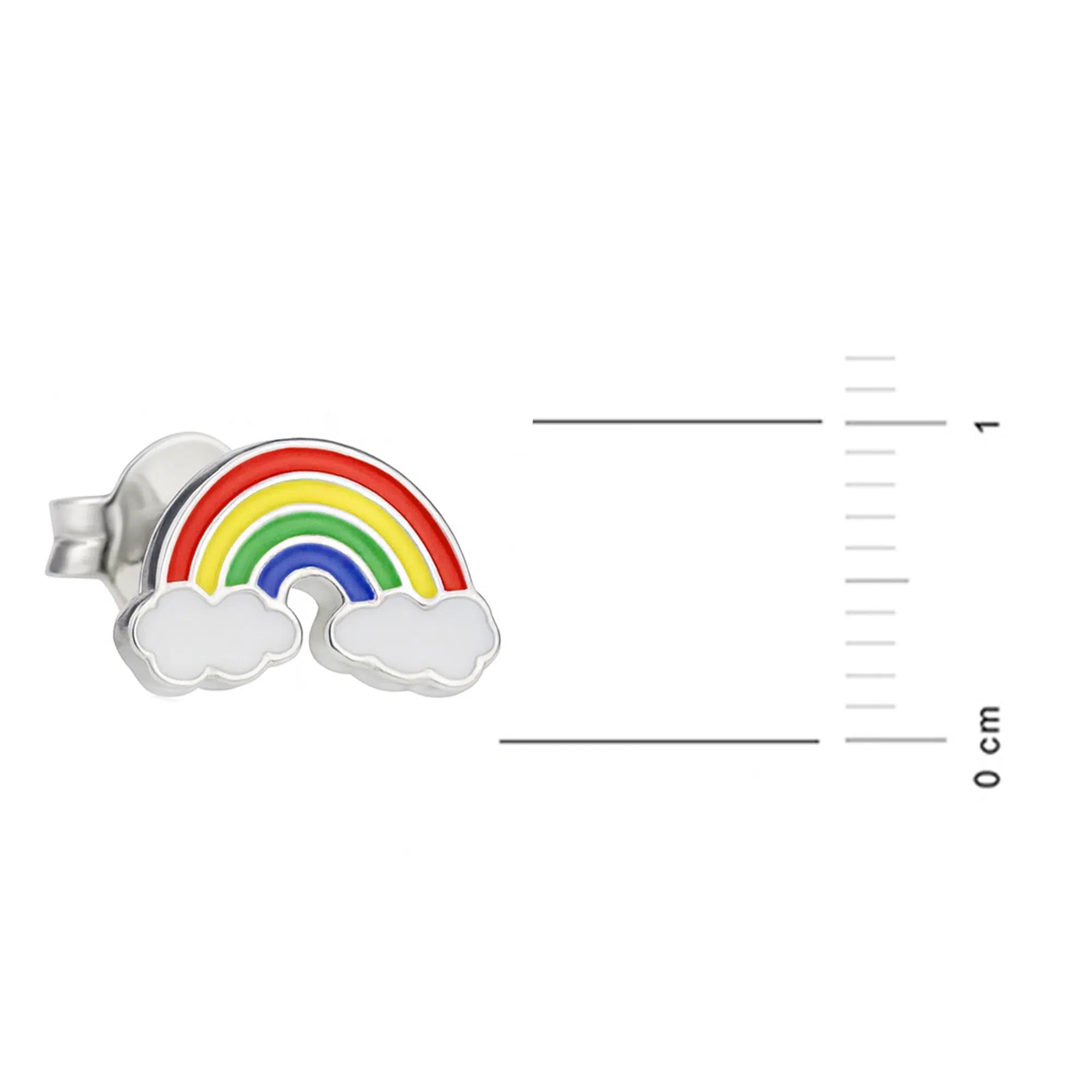 Boucles d'oreilles à Clou avec Arc-en-ciel et Nuages