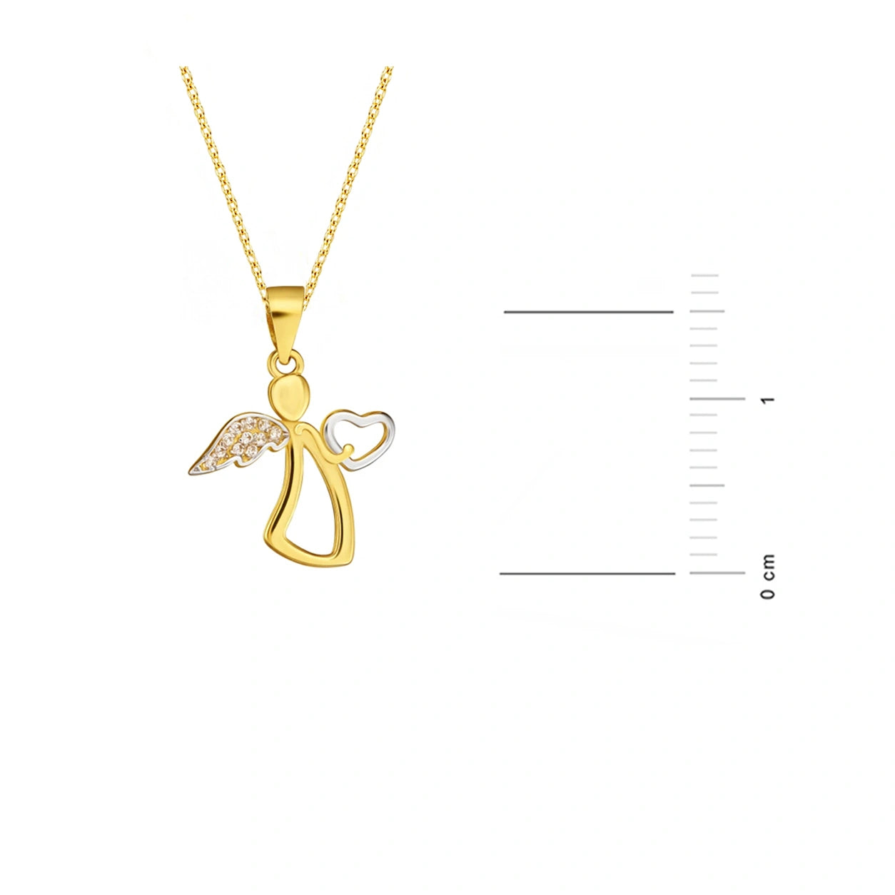 Collana in Oro con Angioletto Abbraccia Cuore