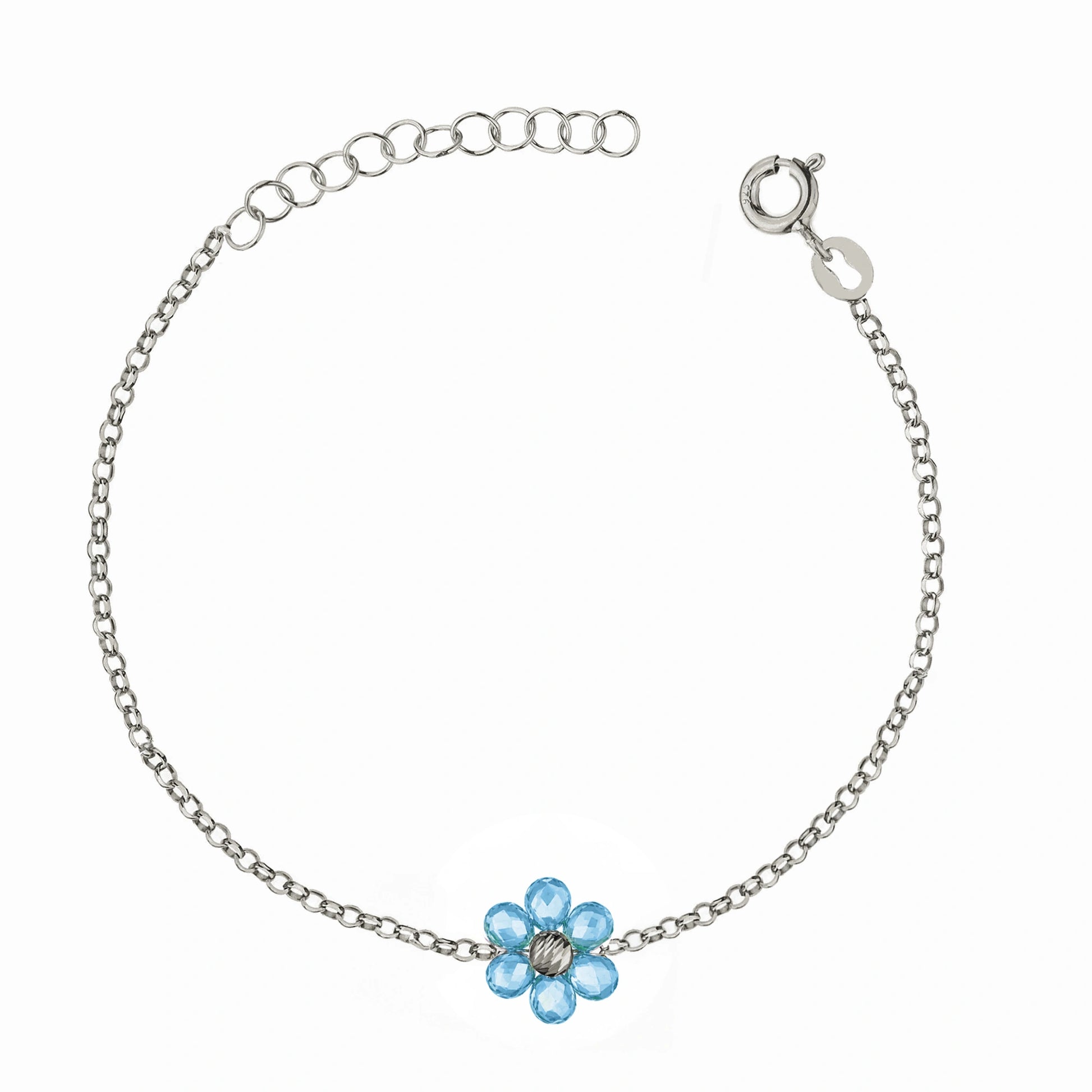 Bracciale Rodiato con Fiore