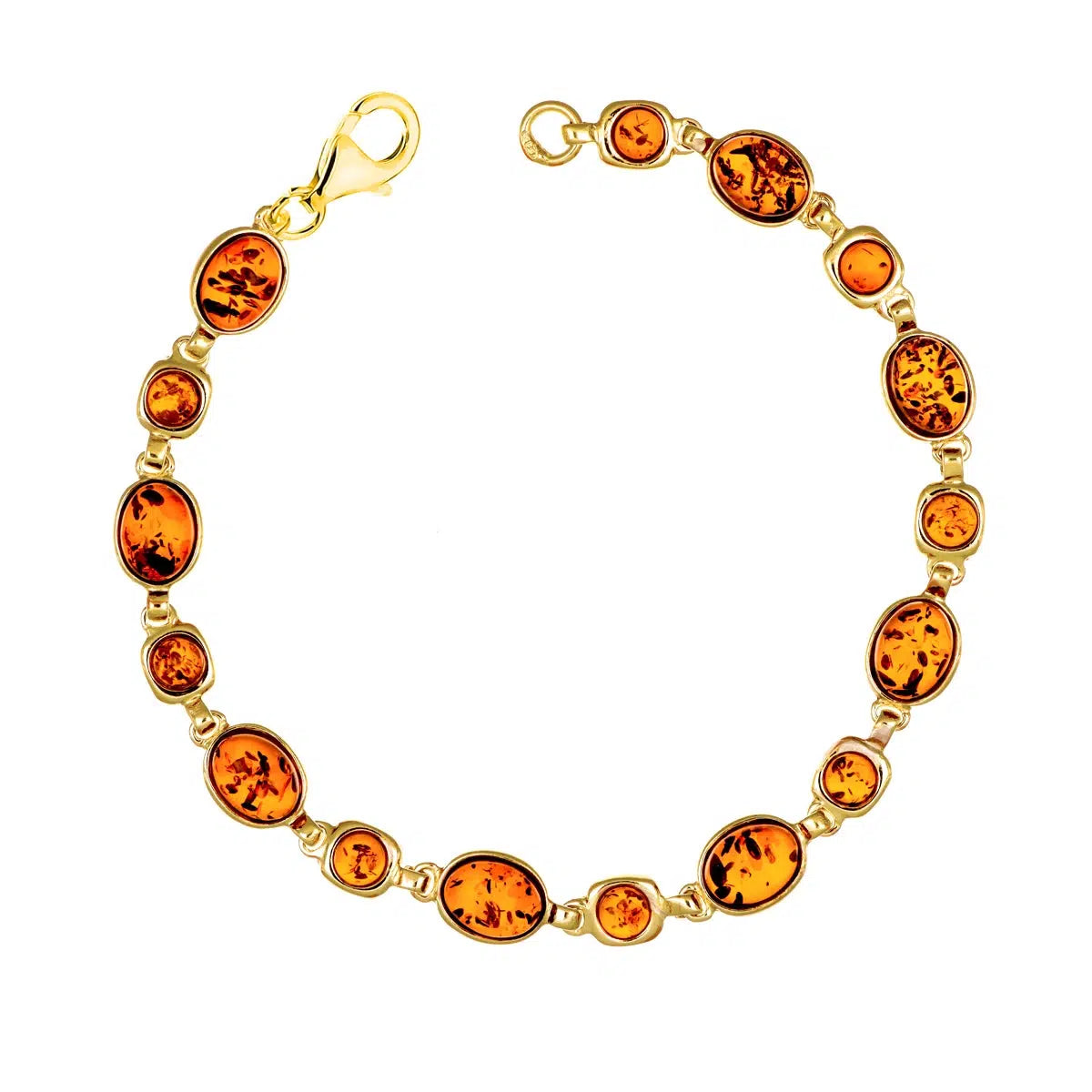 Bracciale da Donna in Argento Dorato con Ambra Dorata