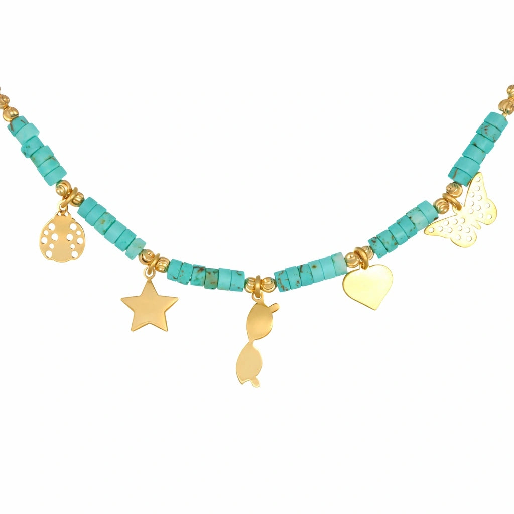 Bracciale Fantasia Anellini in Turchese