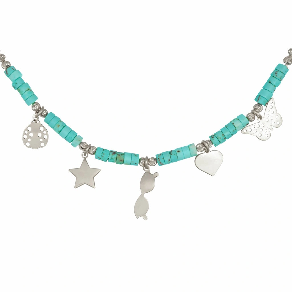 Bracciale Fantasia Anellini in Turchese