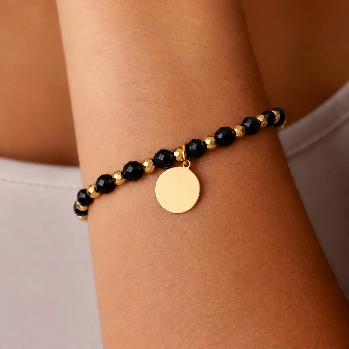 Bracciale con Pietre Sfaccettate e Sfere