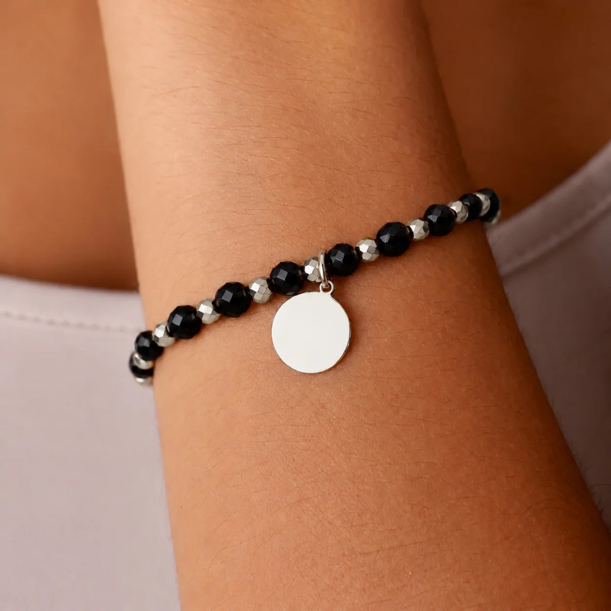 Bracciale con Pietre Sfaccettate e Sfere