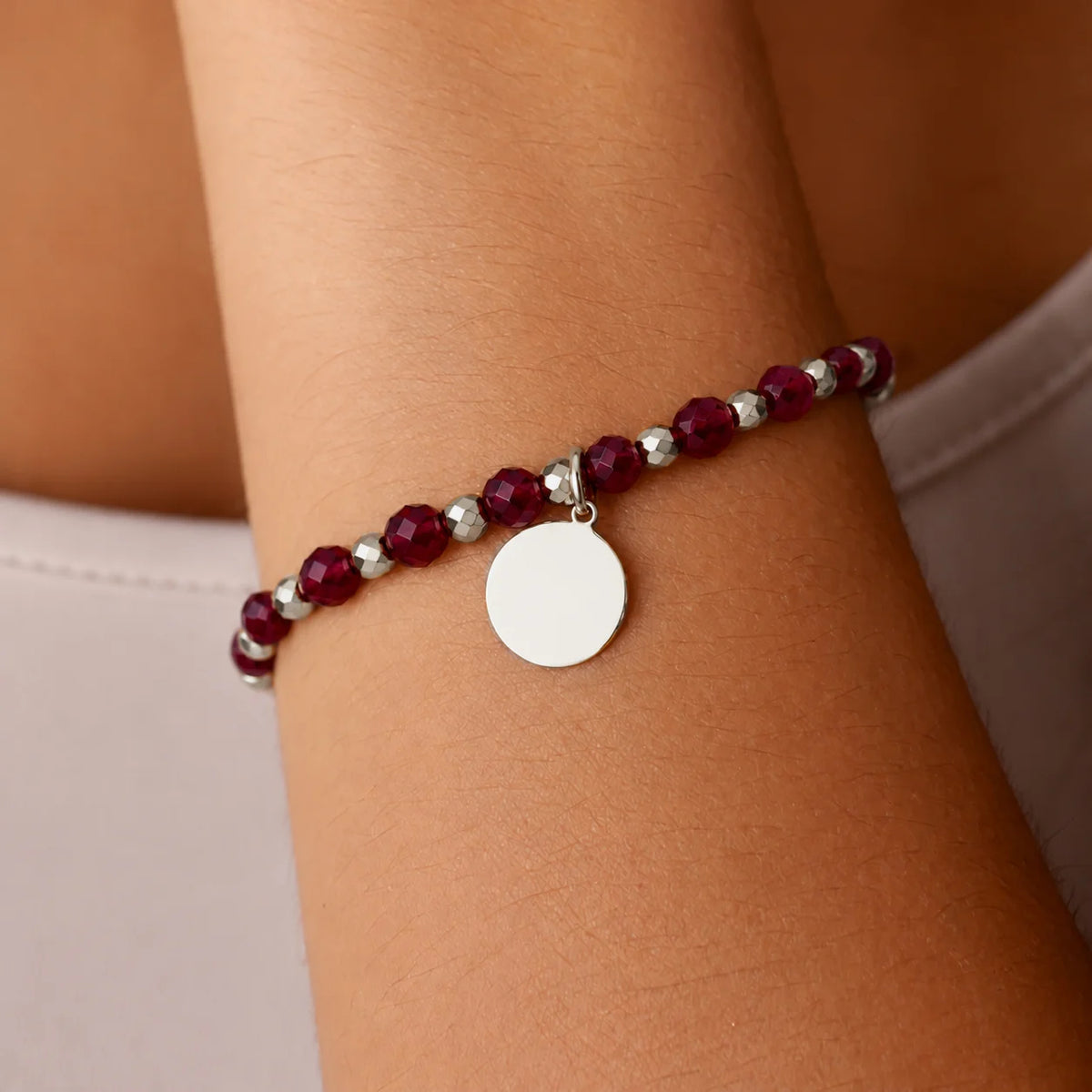 Bracciale con Pietre Sfaccettate e Sfere