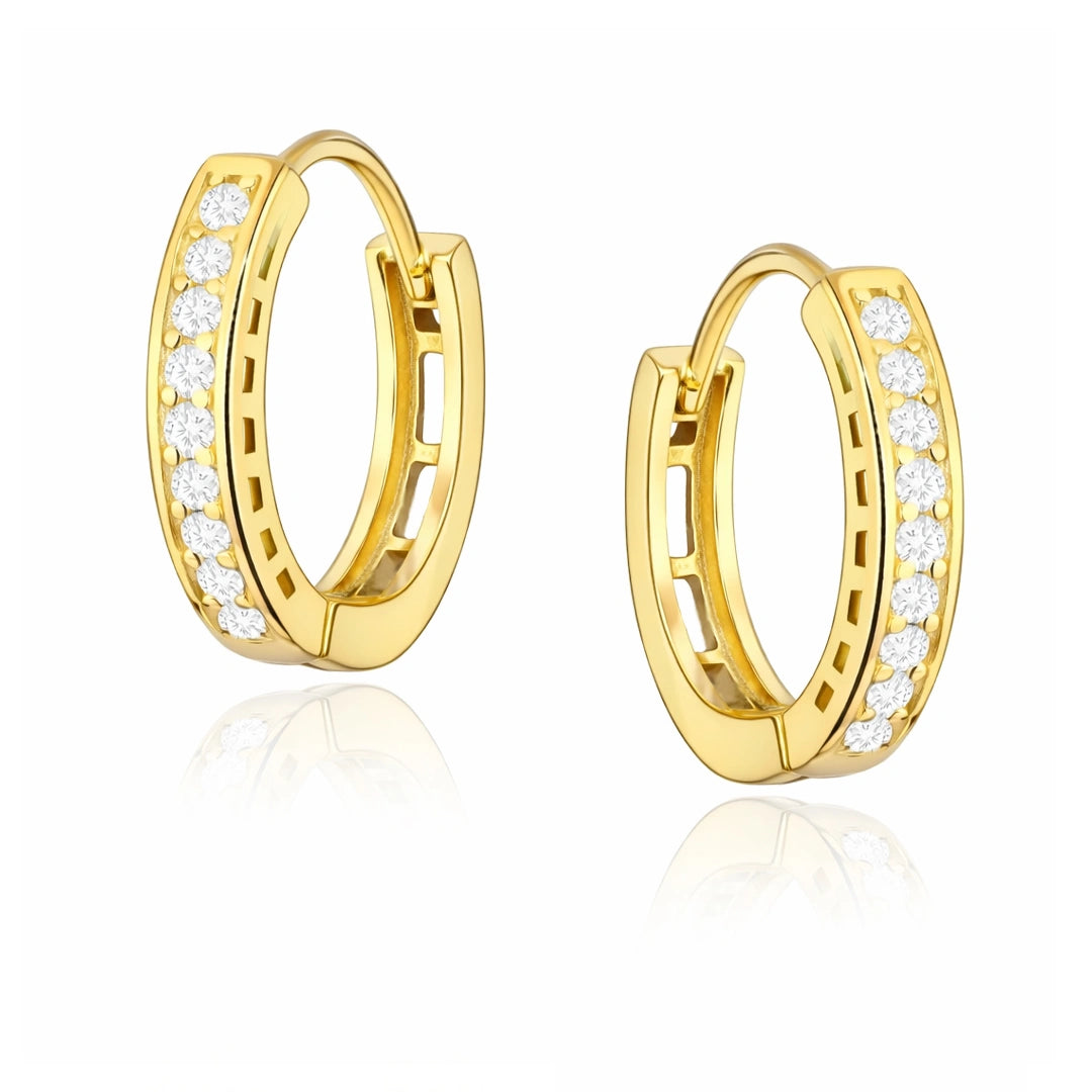 Orecchini in Oro Circolari con Zirconi