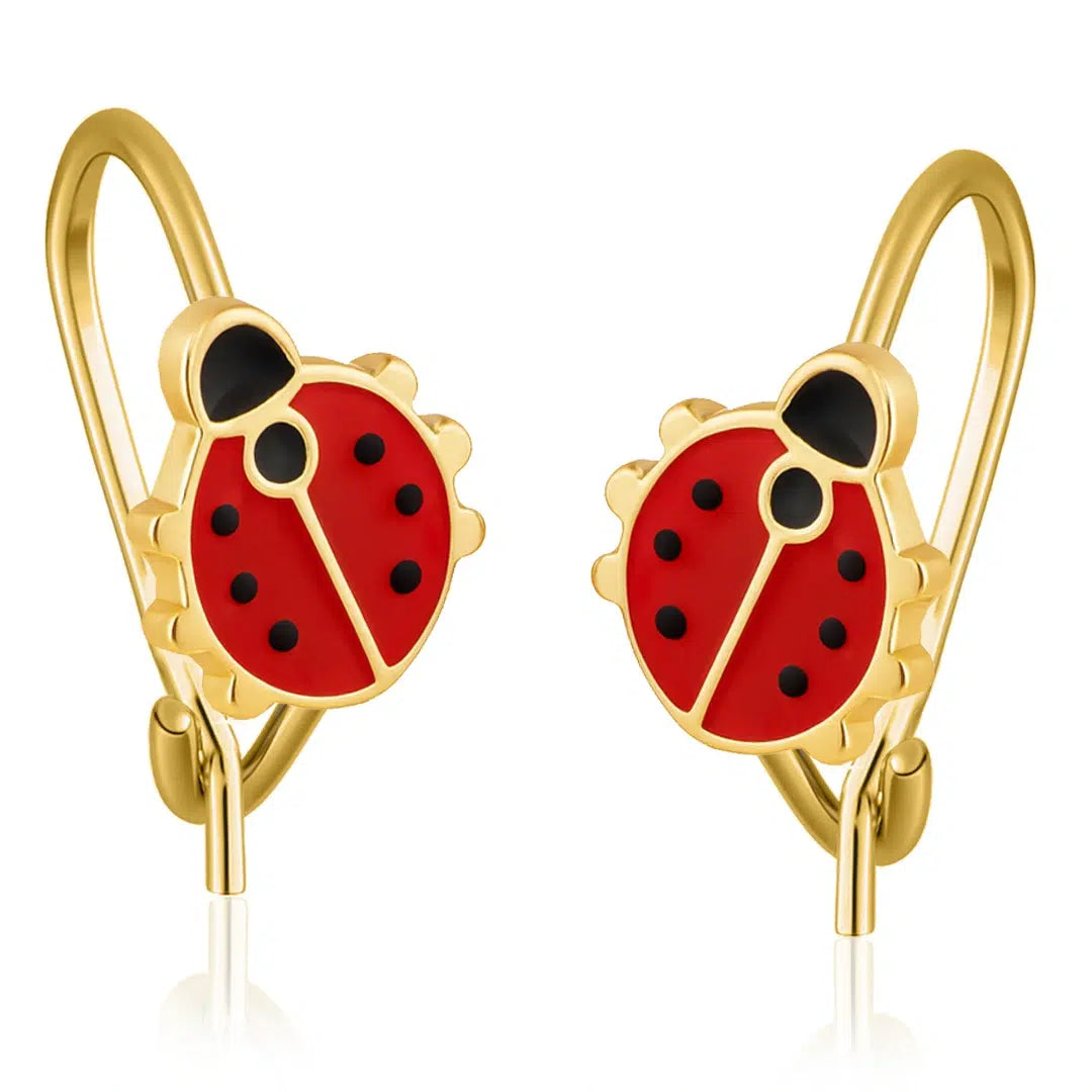 Orecchini a Campanella in Argento con Coccinella