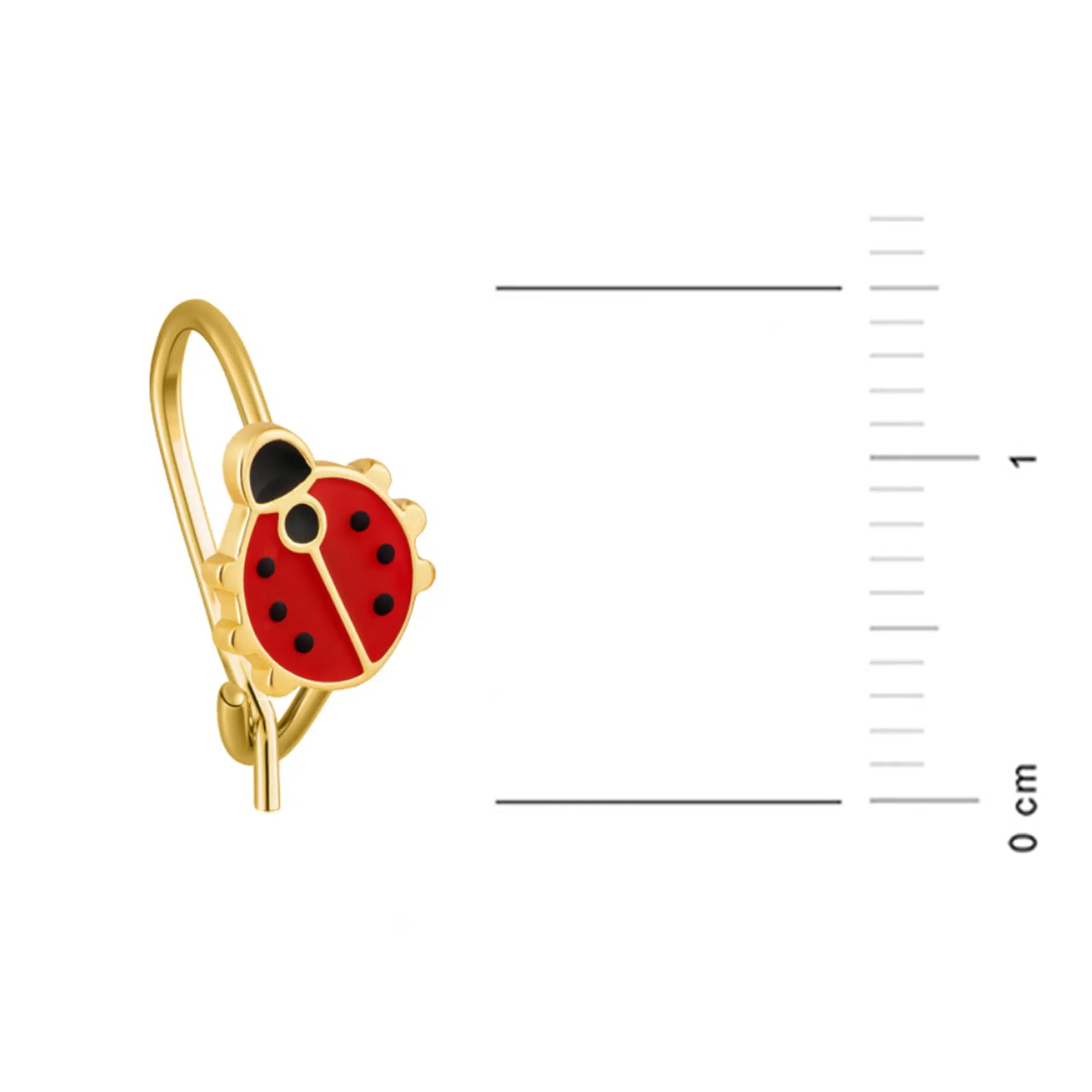 Silver Bell Earrings with Ladybug