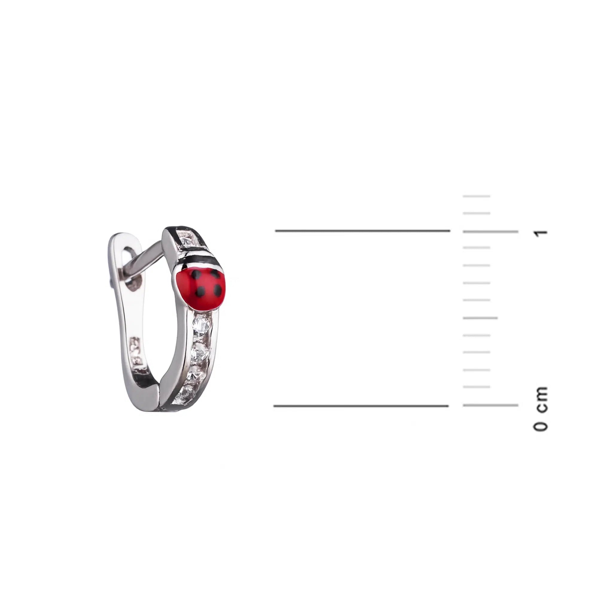 Boucles d'oreilles avec coccinelle et zircons
