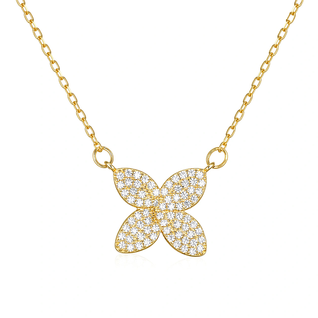 Collier Flora en argent avec zircones
