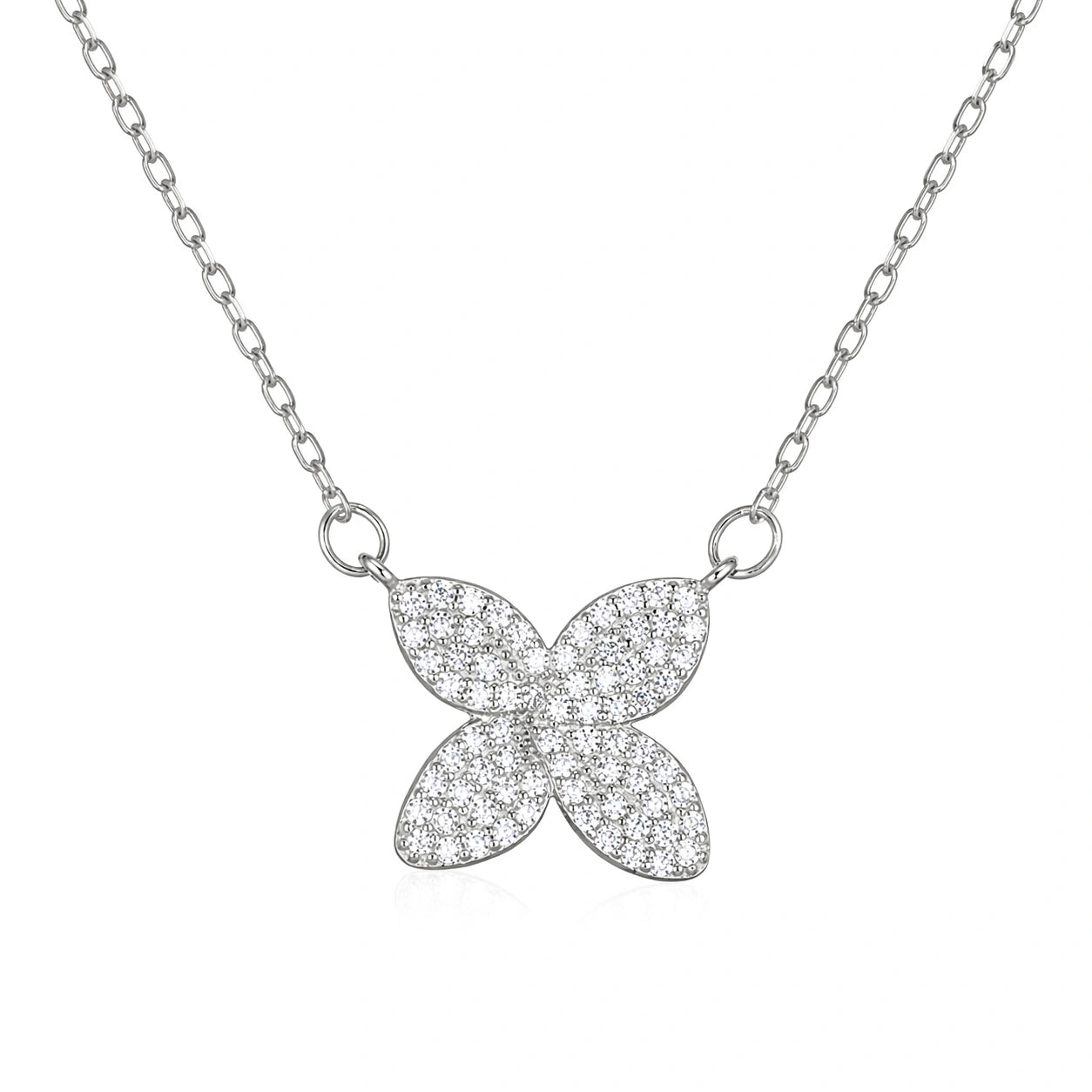 Collier Flora en argent avec zircones