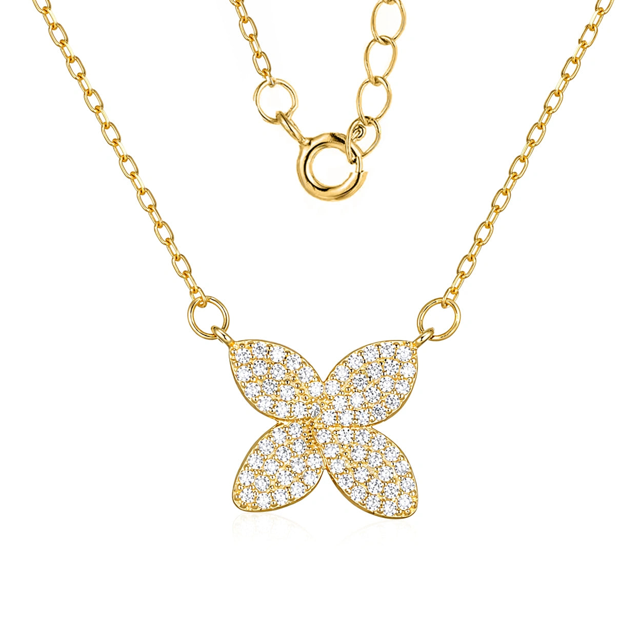 Collier Flora en argent avec zircones