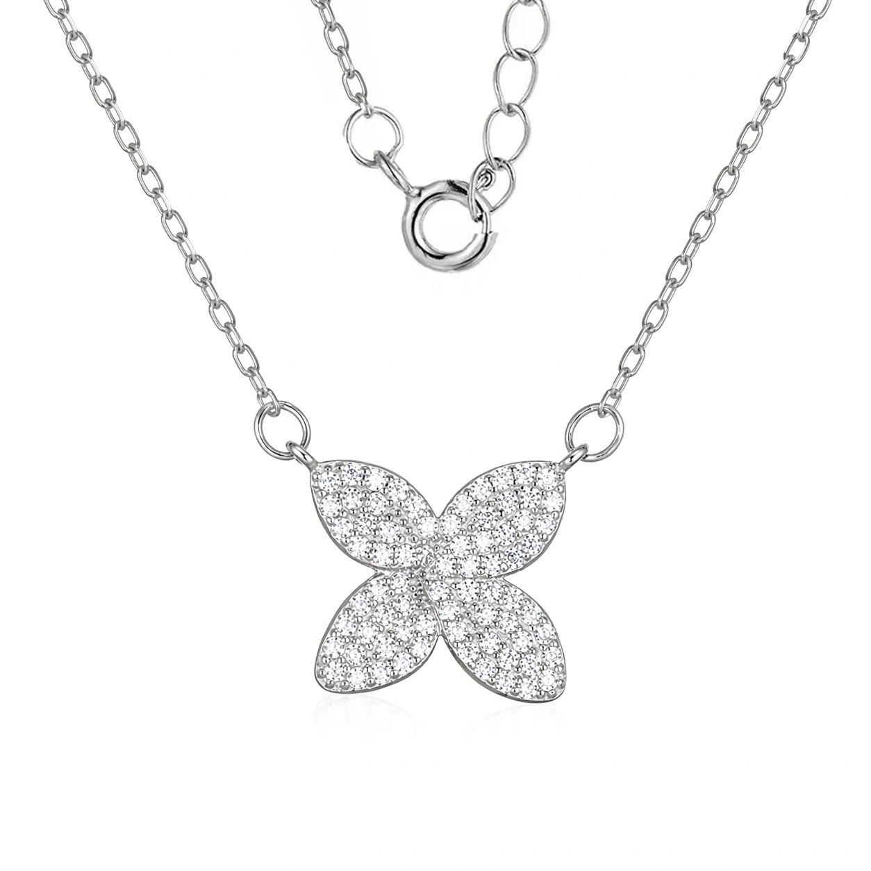 Collier Flora en argent avec zircones