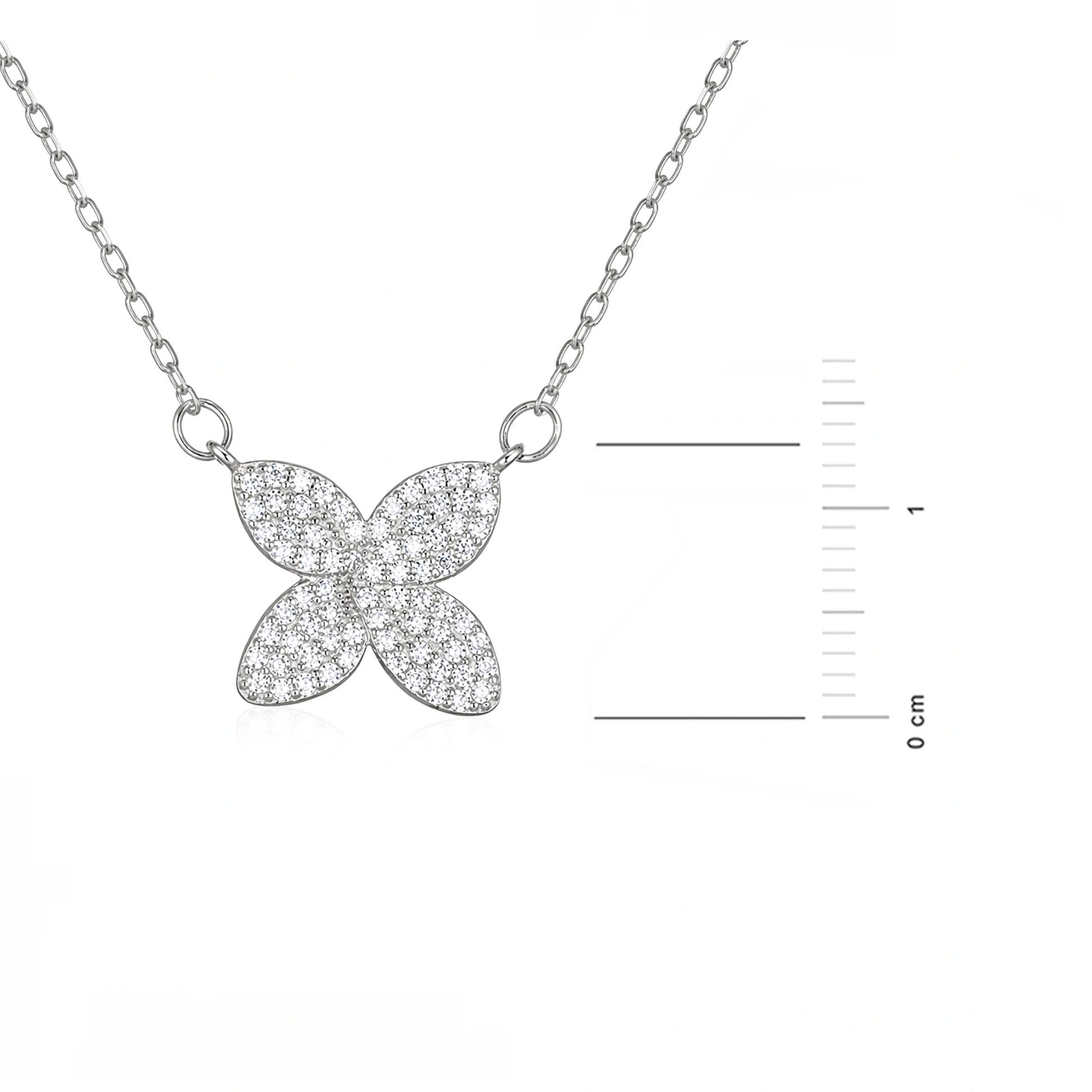 Collier Flora en argent avec zircones