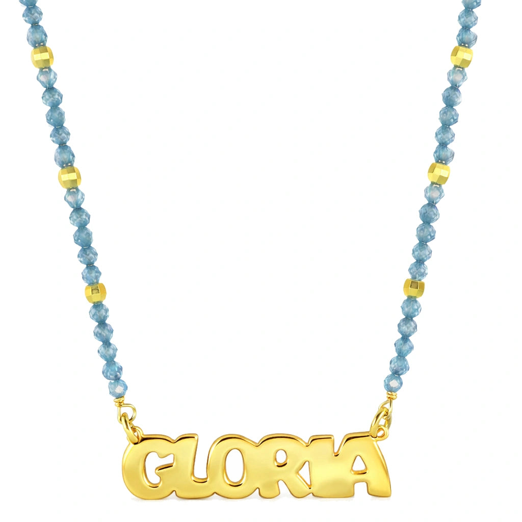 Colorful Zircons Name Necklace