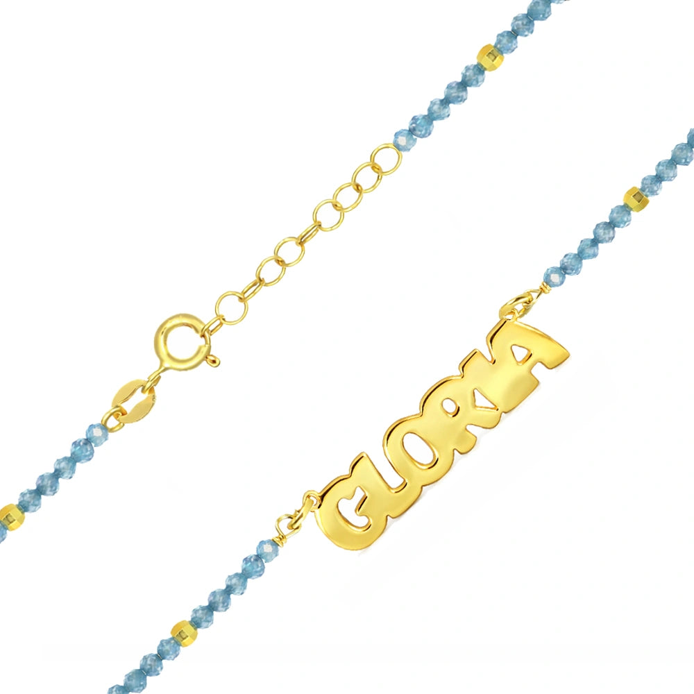 Colorful Zircons Name Necklace