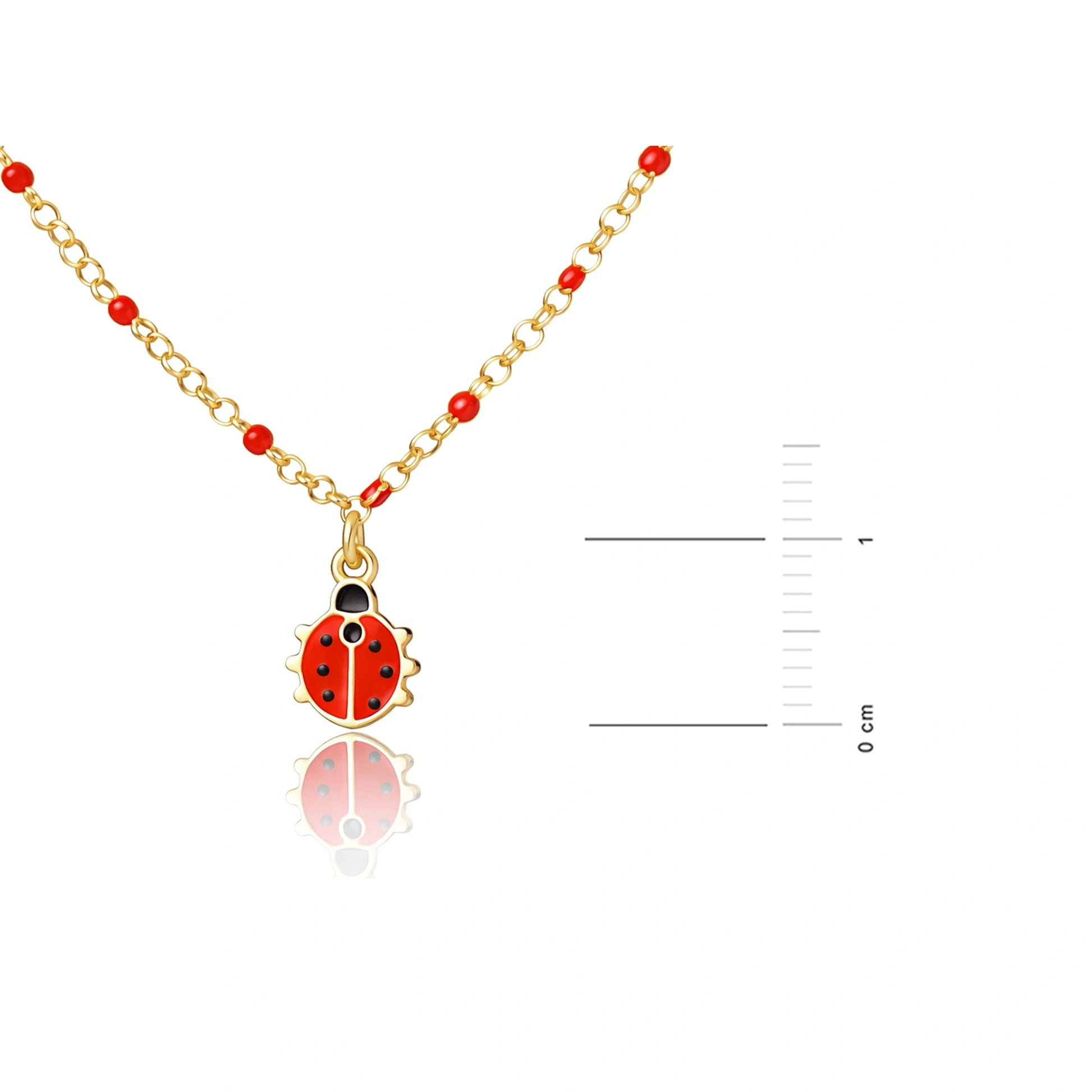 Collana in Argento con Coccinella Smaltata