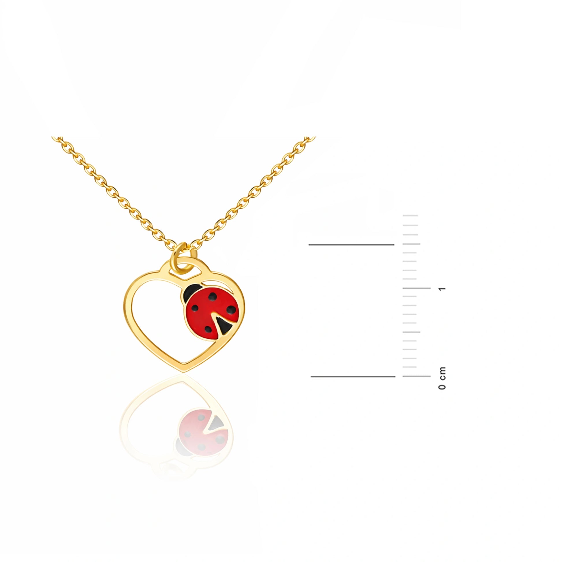 Collana con Cuore e Coccinella Dorata