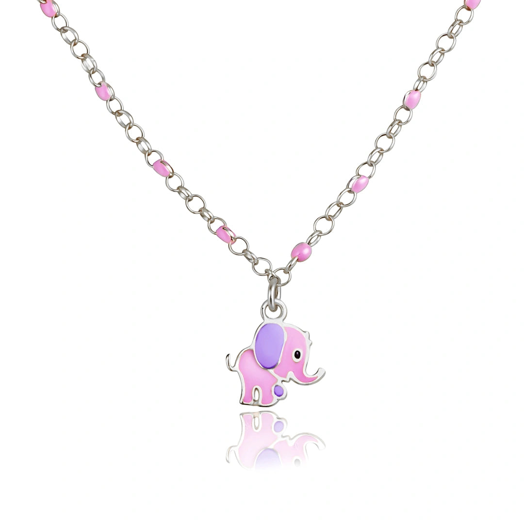 Collana in Argento con Elefantino Smaltato