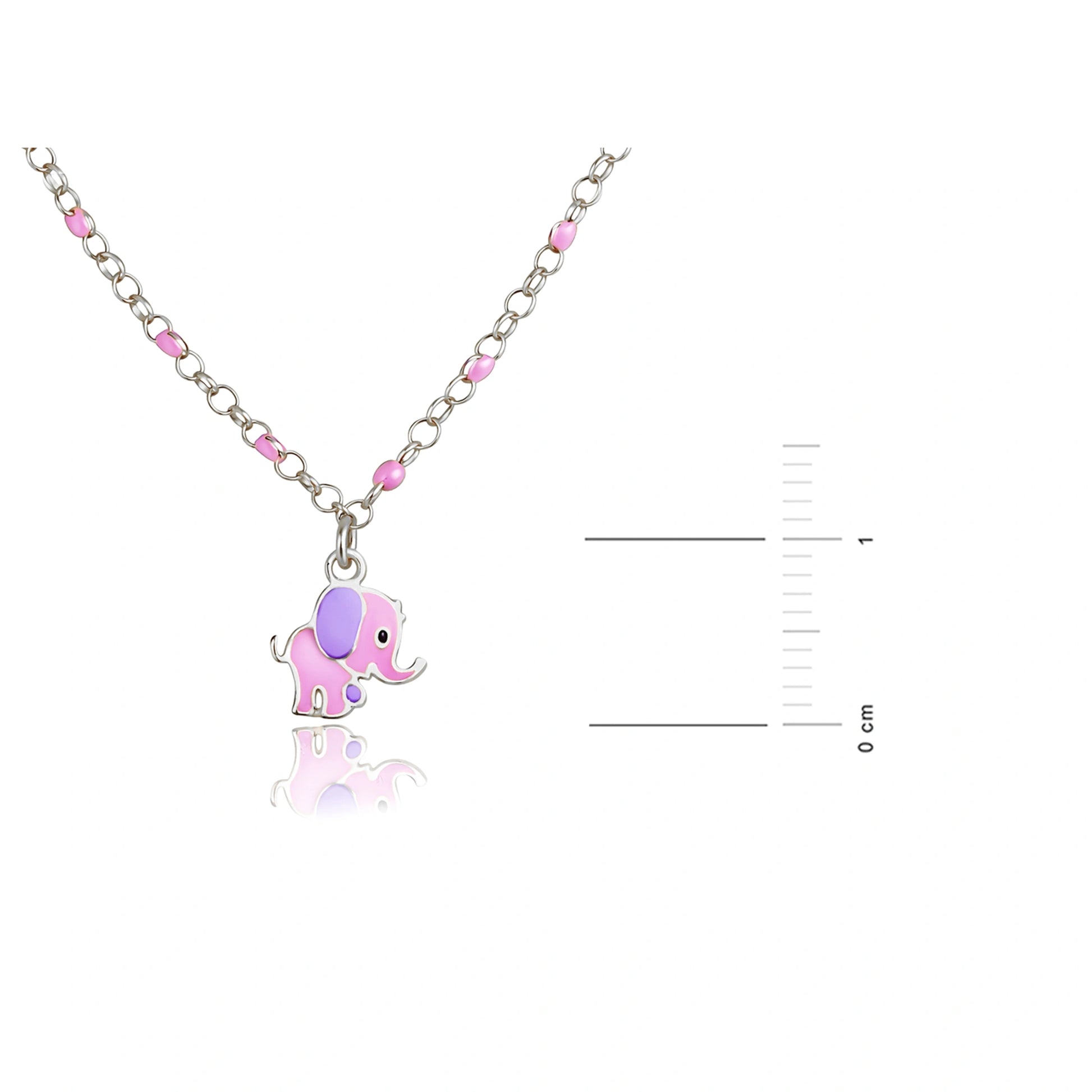 Collana in Argento con Elefantino Smaltato