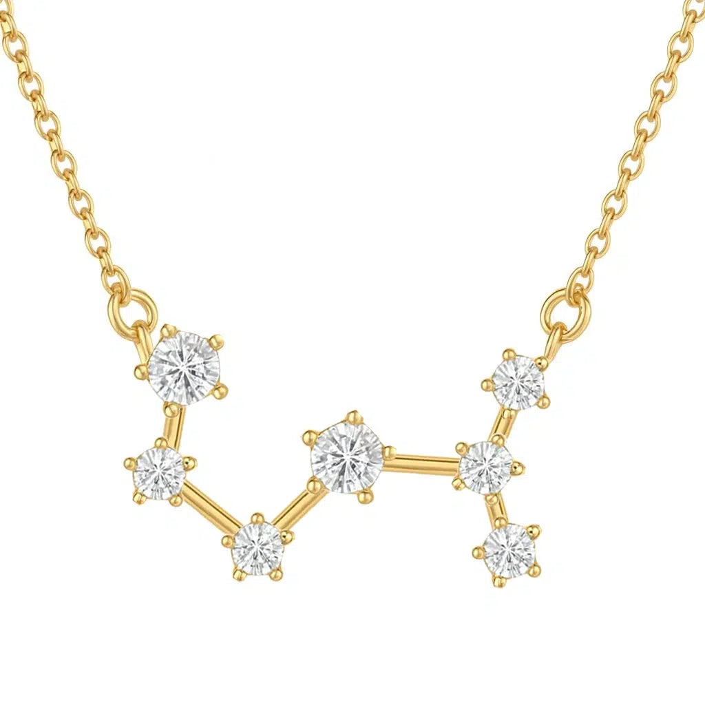 Gold Constellation Necklace with Zirconia