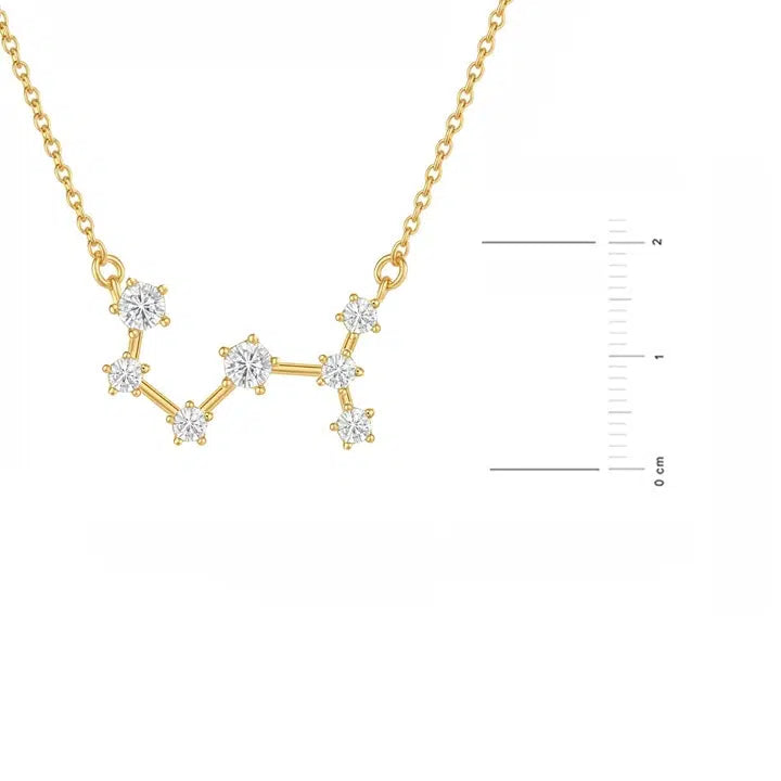 Gold Constellation Necklace with Zirconia