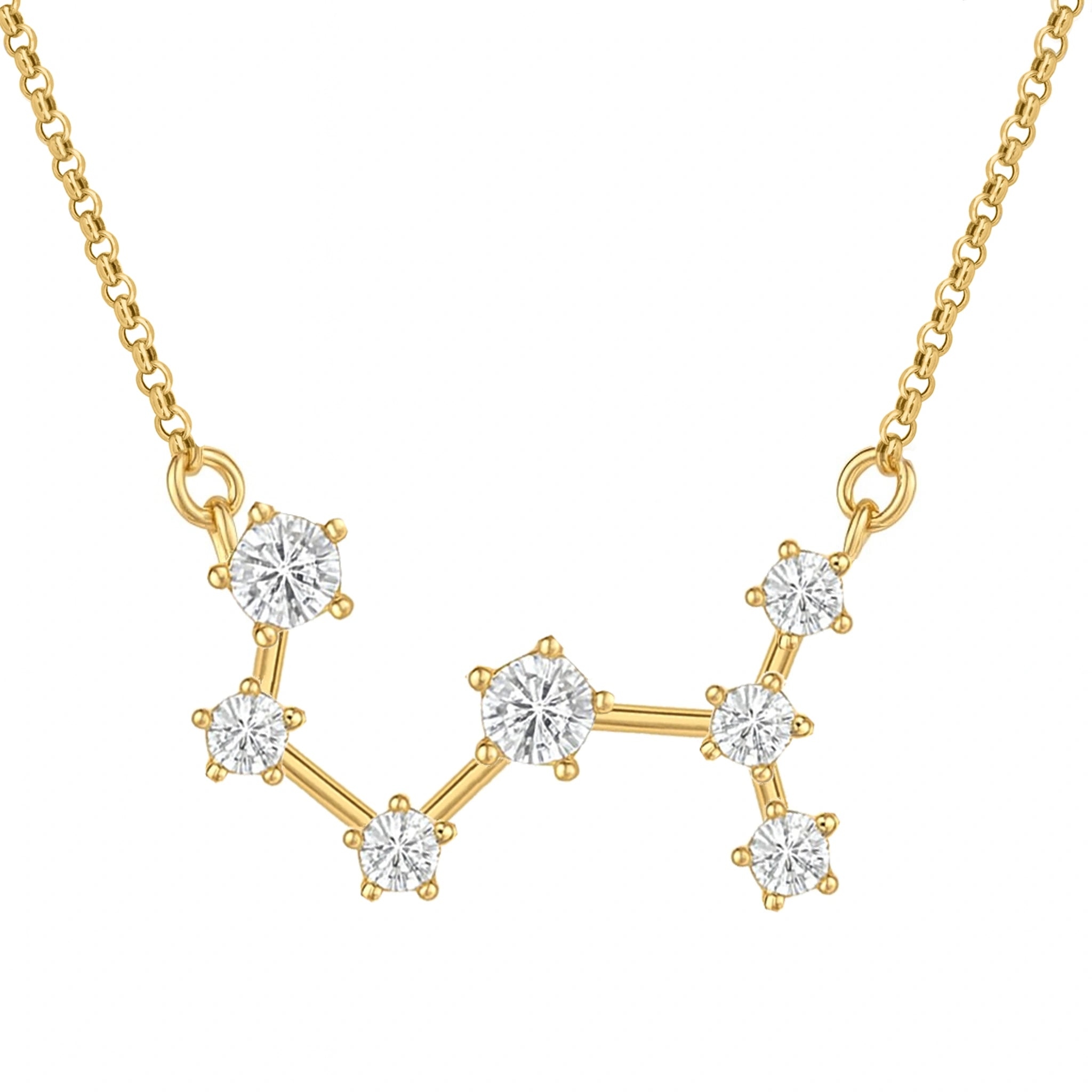 Gold Constellation Necklace with Zirconia