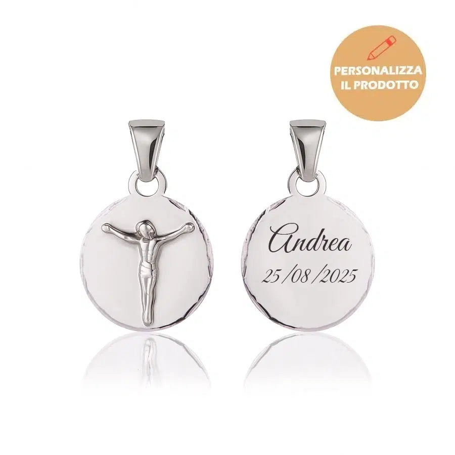 Necklace with Jesus on Round Medal