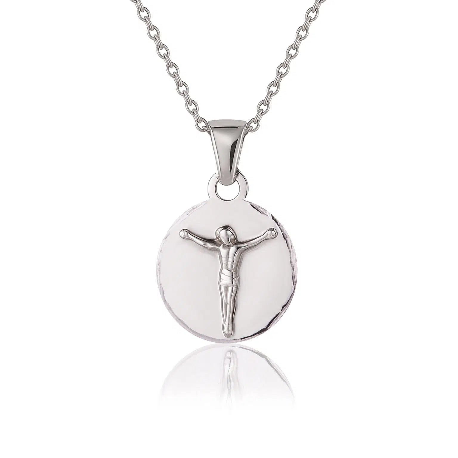 Necklace with Jesus on Round Medal