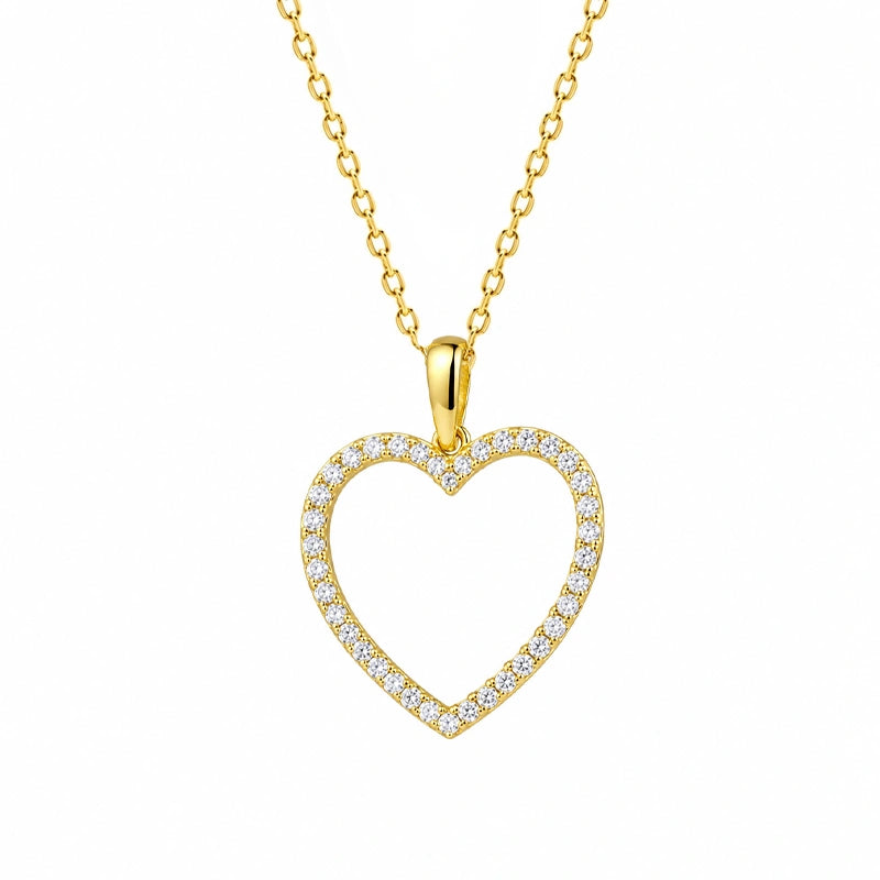 Halskette aus Gold mit leerem Herz