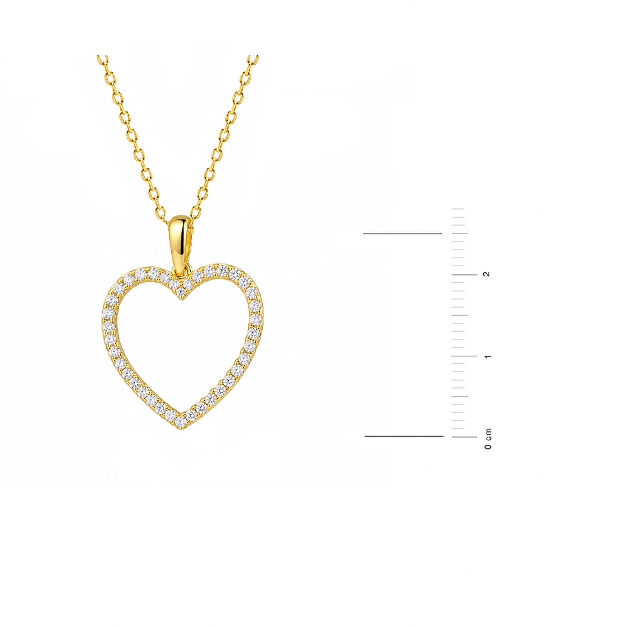 Halskette aus Gold mit leerem Herz