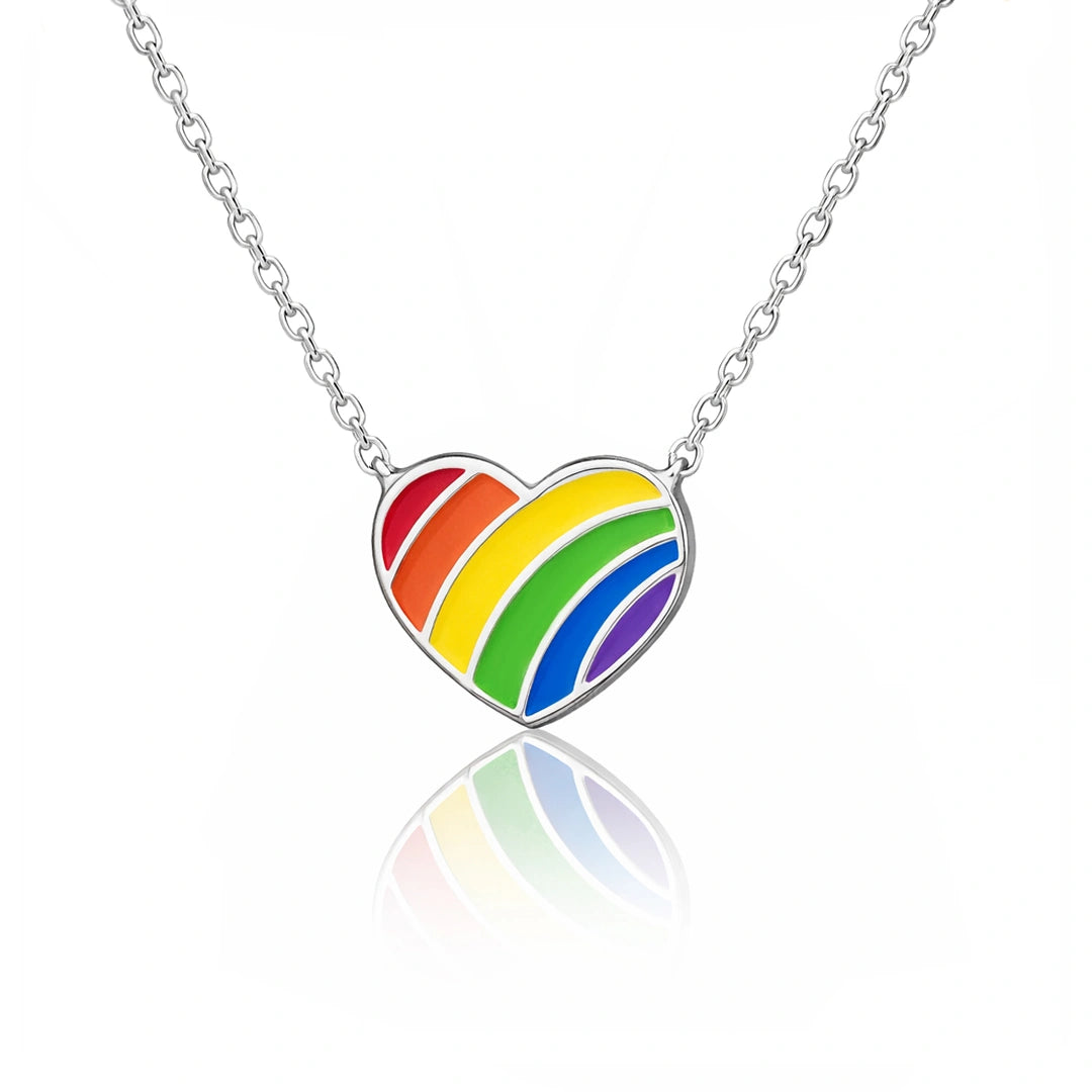 Collar con Corazón Arcoíris