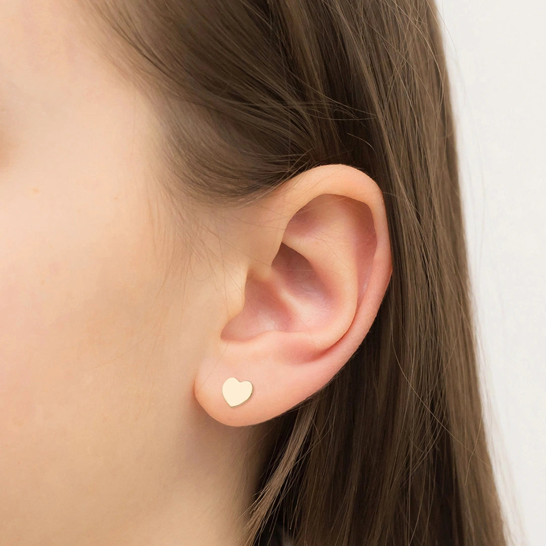 Boucles d'oreilles en Or avec Cœur Lisse Collection Enfants