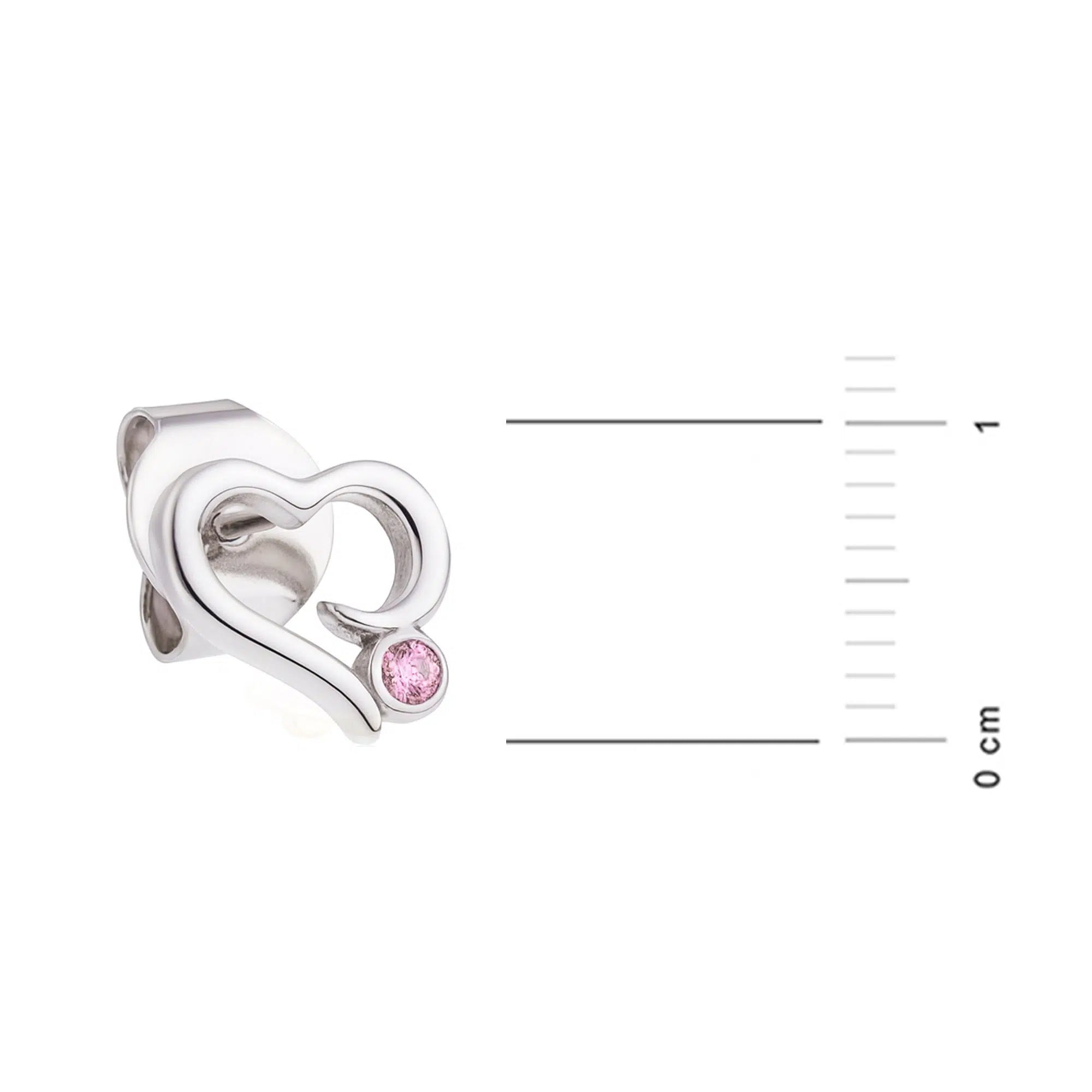 Boucles d'oreilles avec cœur et zircon rose