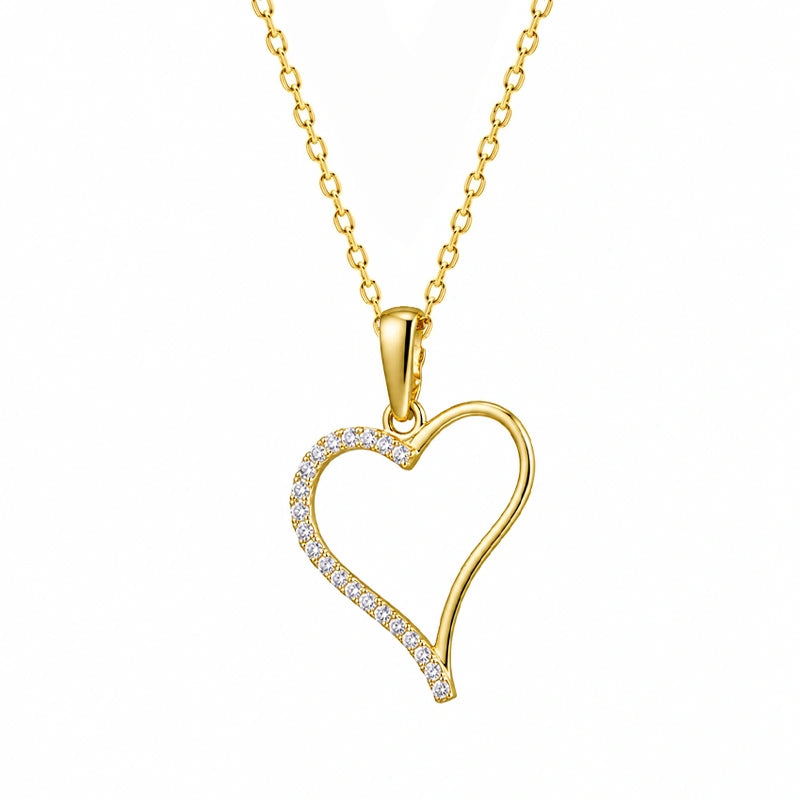 Halskette aus Gold mit asymmetrischem Herz