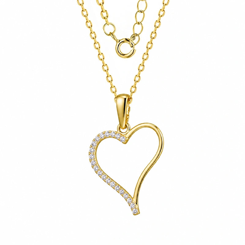 Collana in Oro con Cuore Asimmetrico