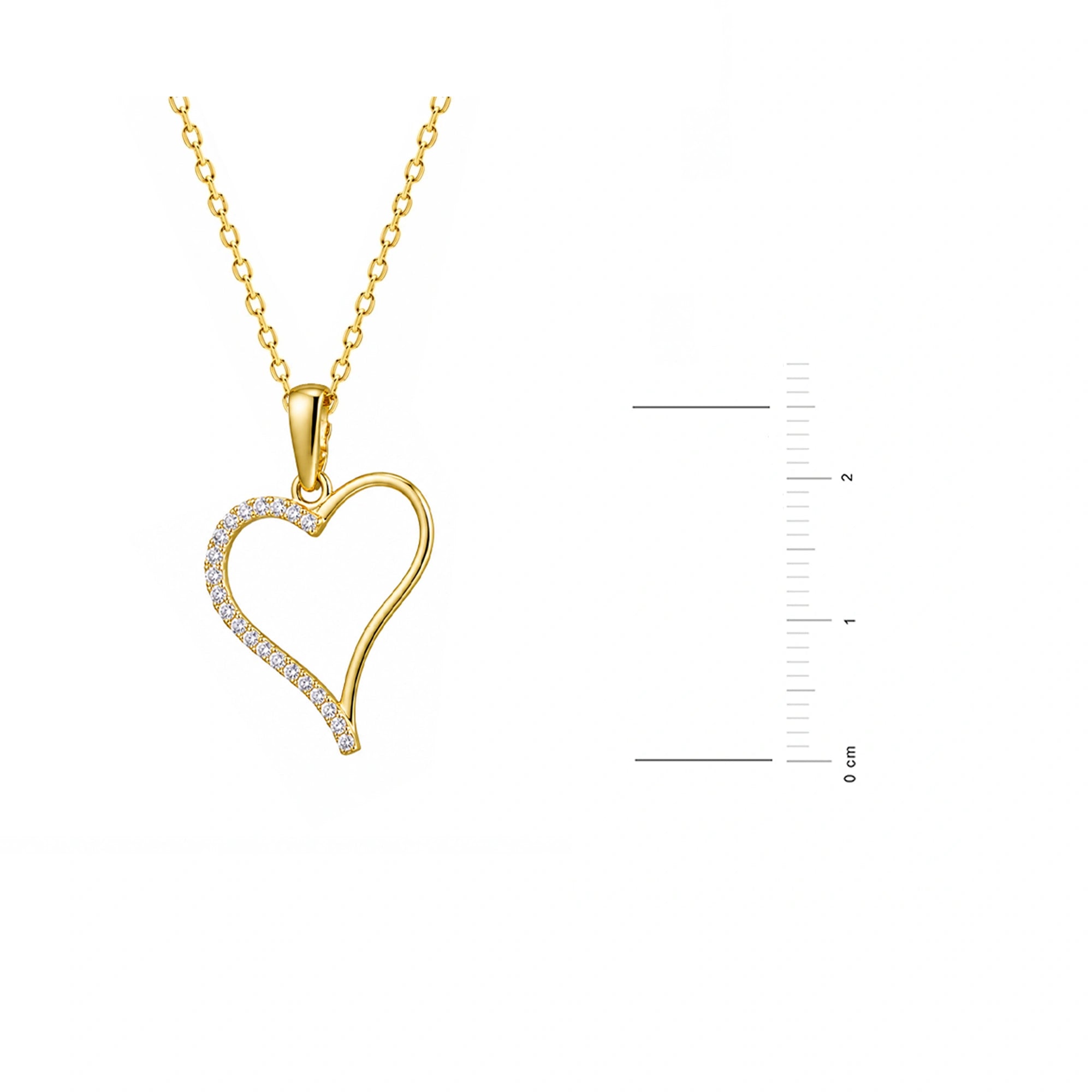 Halskette aus Gold mit asymmetrischem Herz