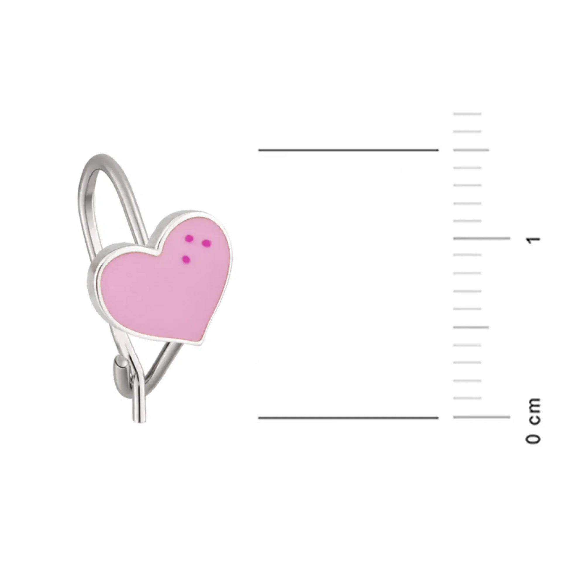 Boucles d'Oreilles Cloche en Argent avec Cœur Émaillé