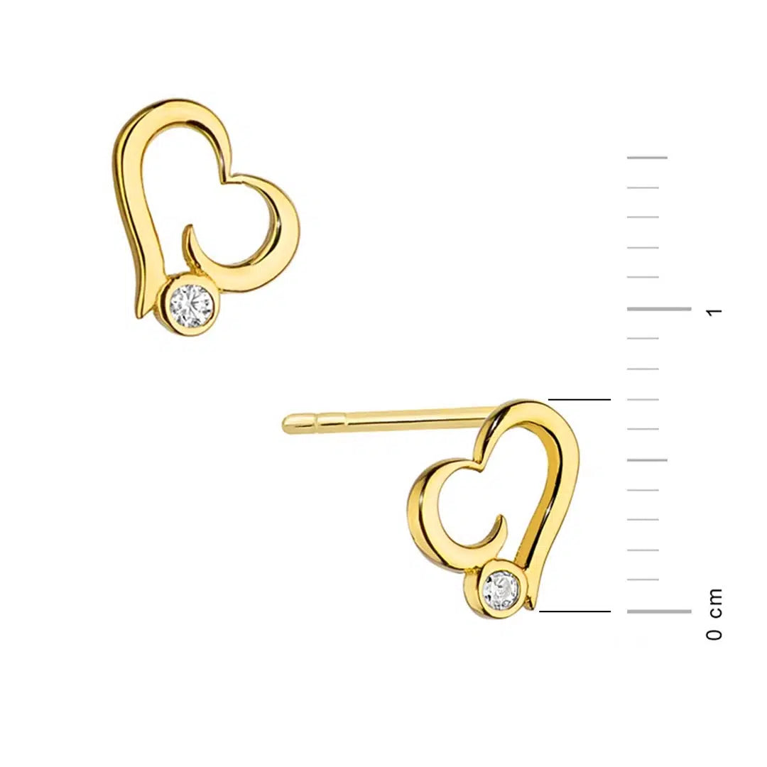 Orecchini in Oro con Cuore e Punto Luce Kids Collection