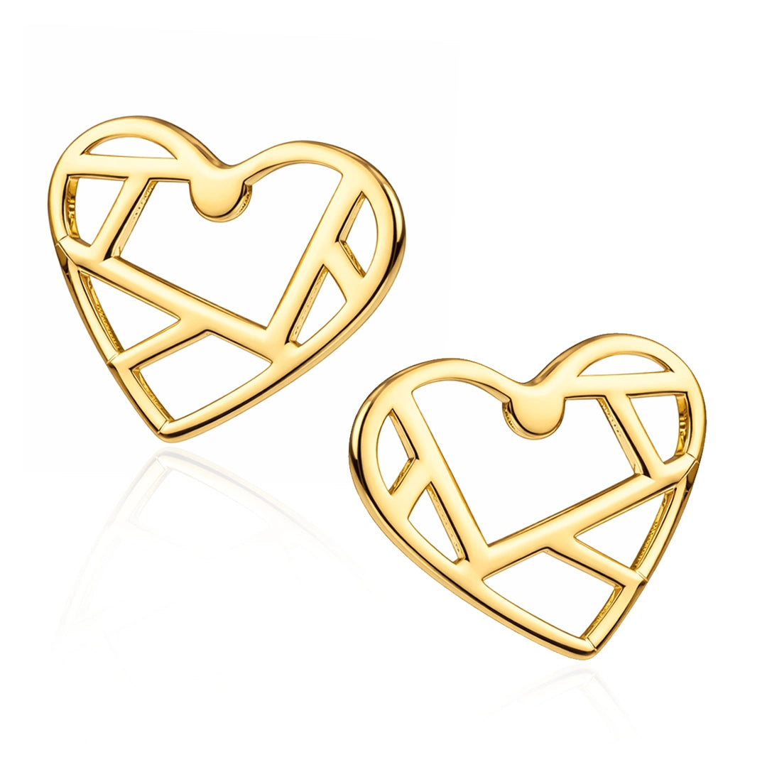 Boucles d'oreilles en Or avec Cœur Facetté
