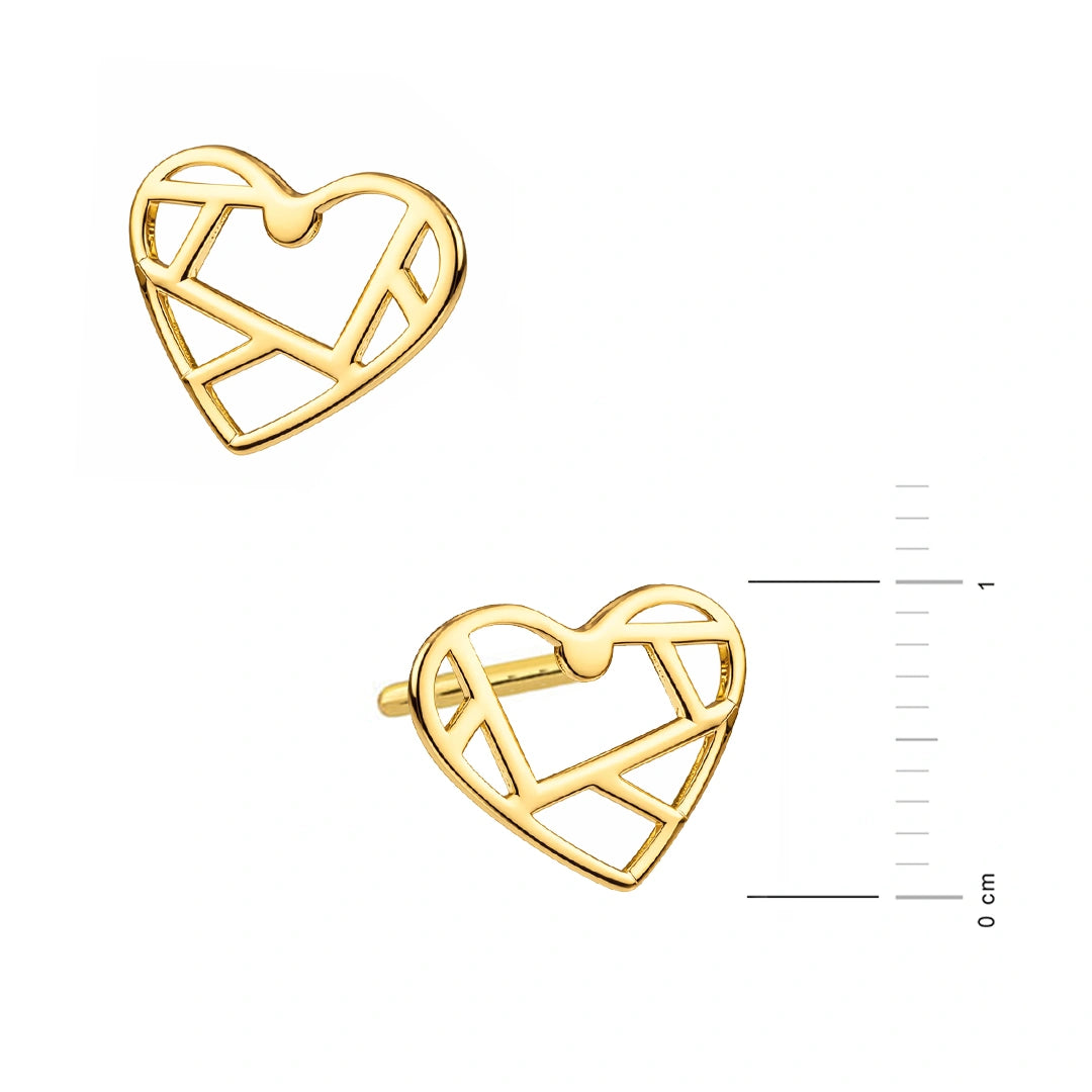 Boucles d'oreilles en Or avec Cœur Facetté