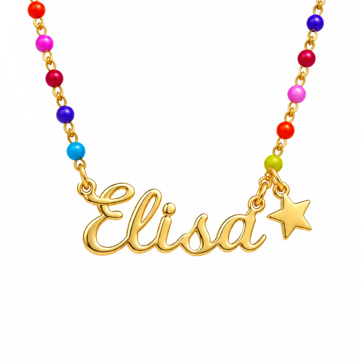 Collana da Bimba con Nome Rainbow Superstar