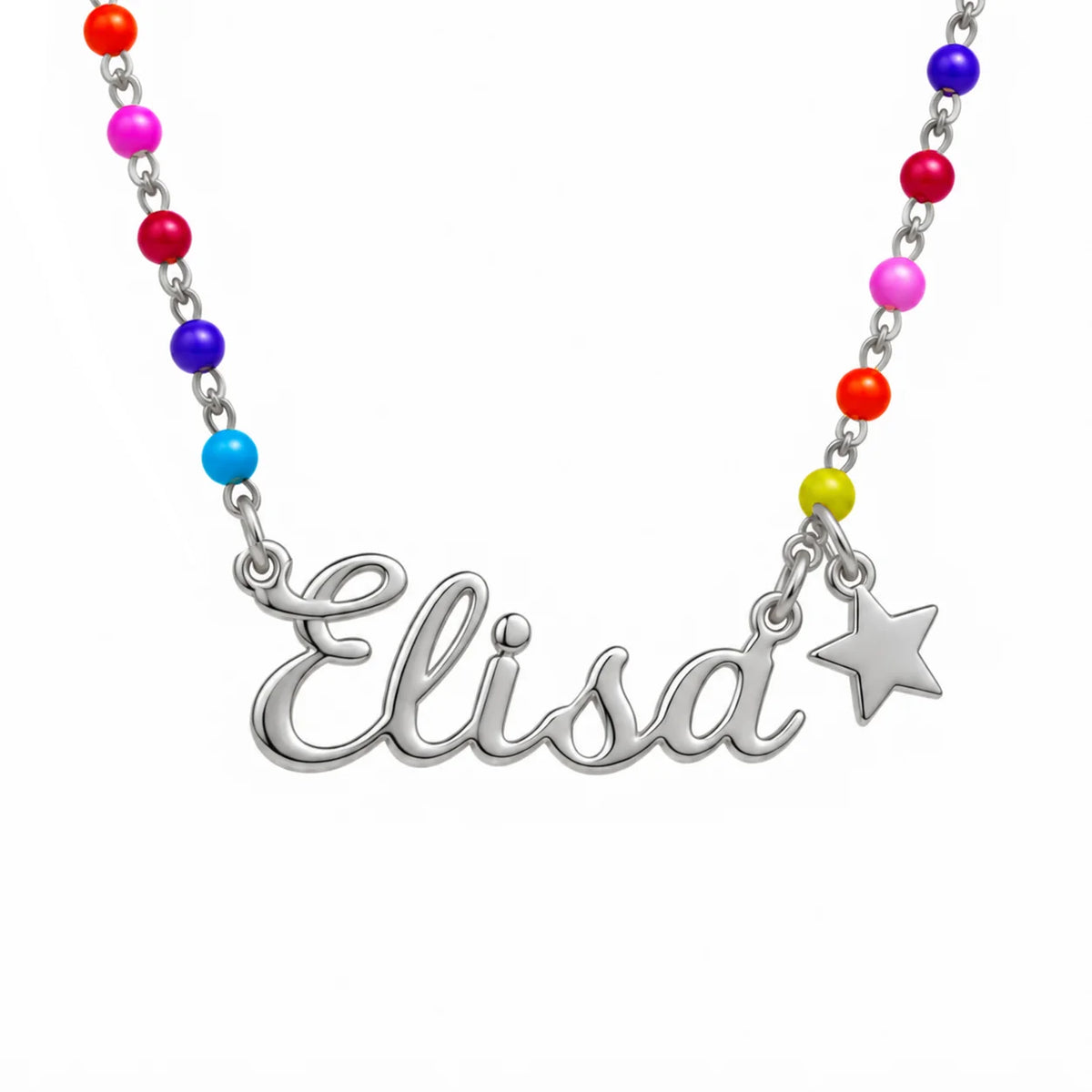 Collana da Bimba con Nome Rainbow Superstar