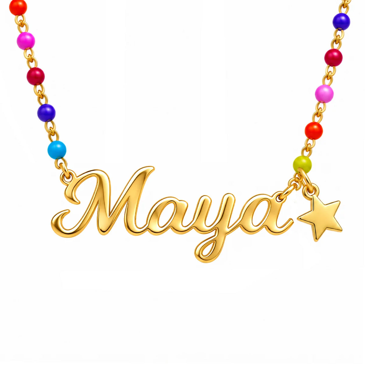 Collana da Bimba con Nome Rainbow Superstar